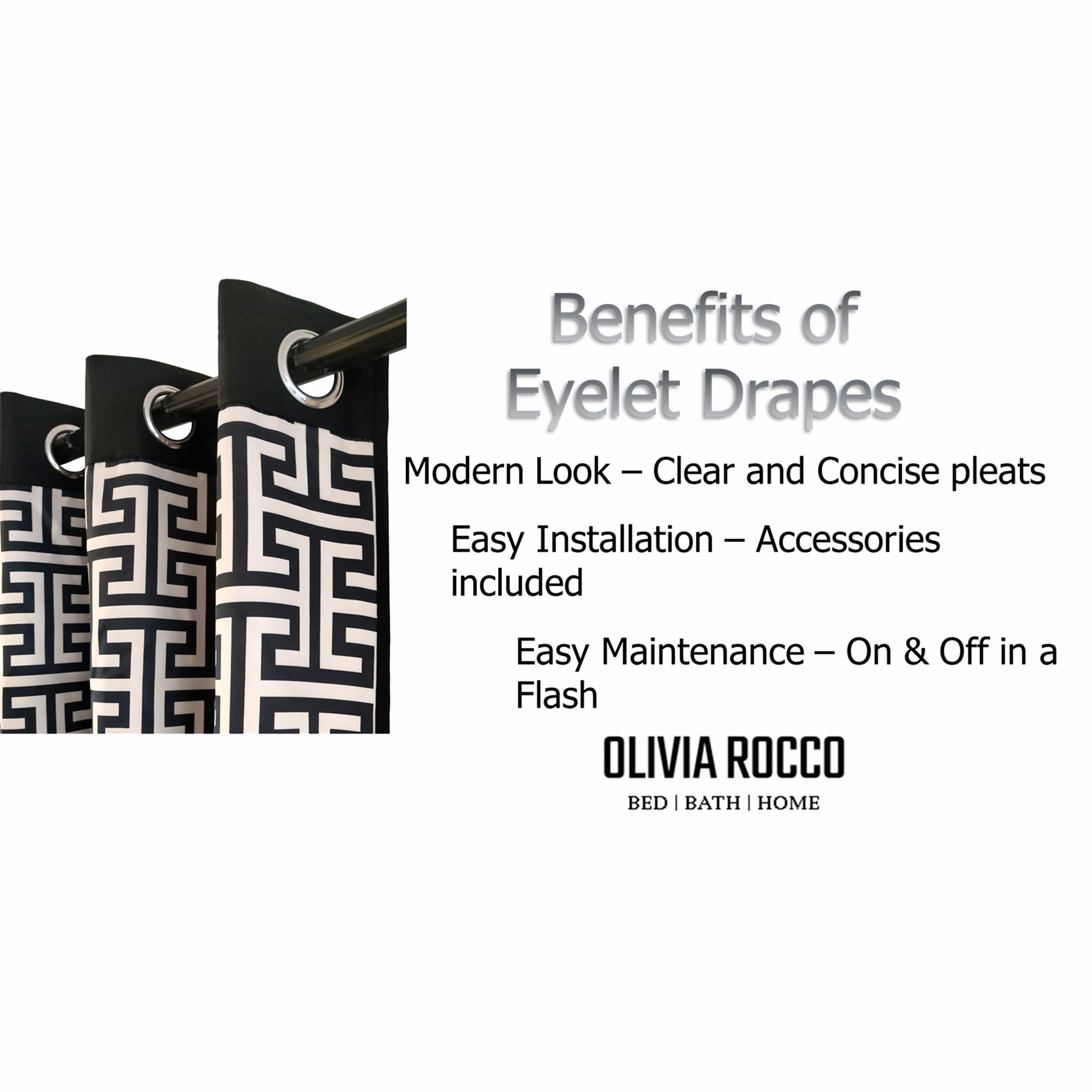 Olivia Rocco Milano Geometric Blackout Eyelet Curtains, Pair