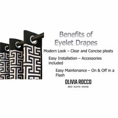 Olivia Rocco Milano Geometric Blackout Eyelet Curtains, Pair