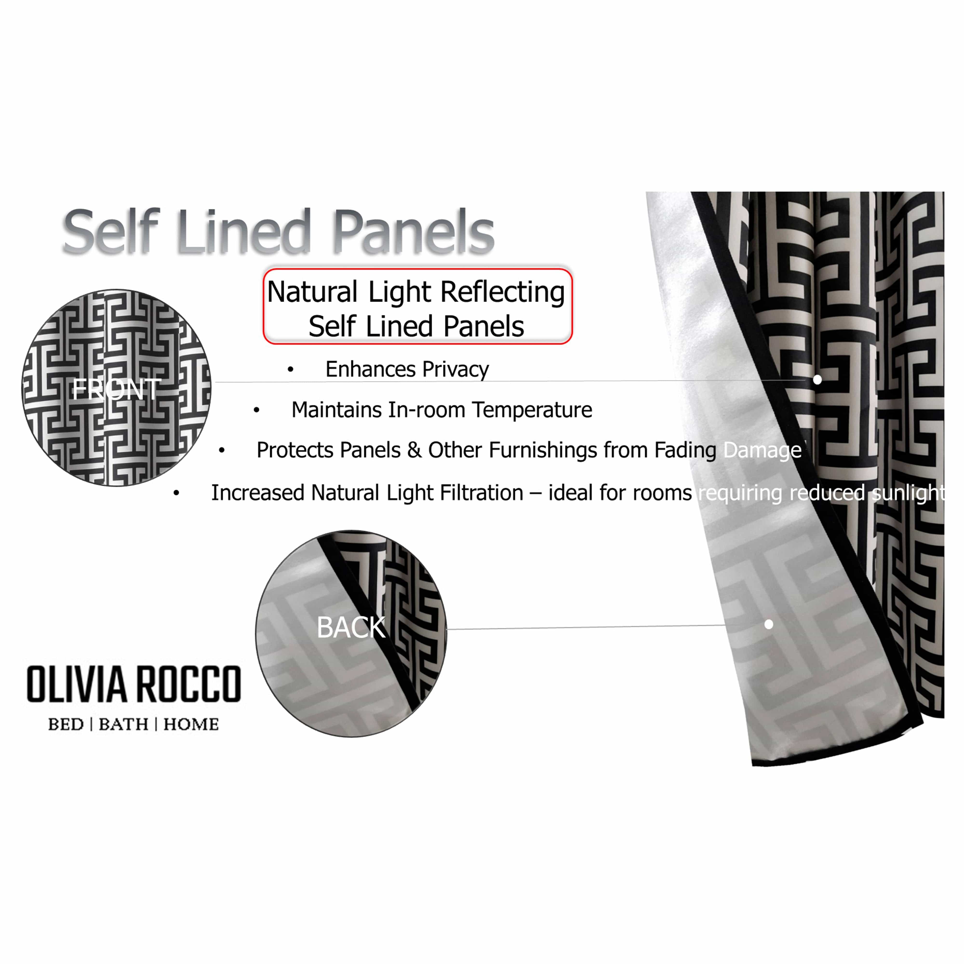 Olivia Rocco Milano Geometric Blackout Eyelet Curtains, Pair