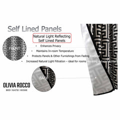 Olivia Rocco Milano Geometric Blackout Eyelet Curtains, Pair