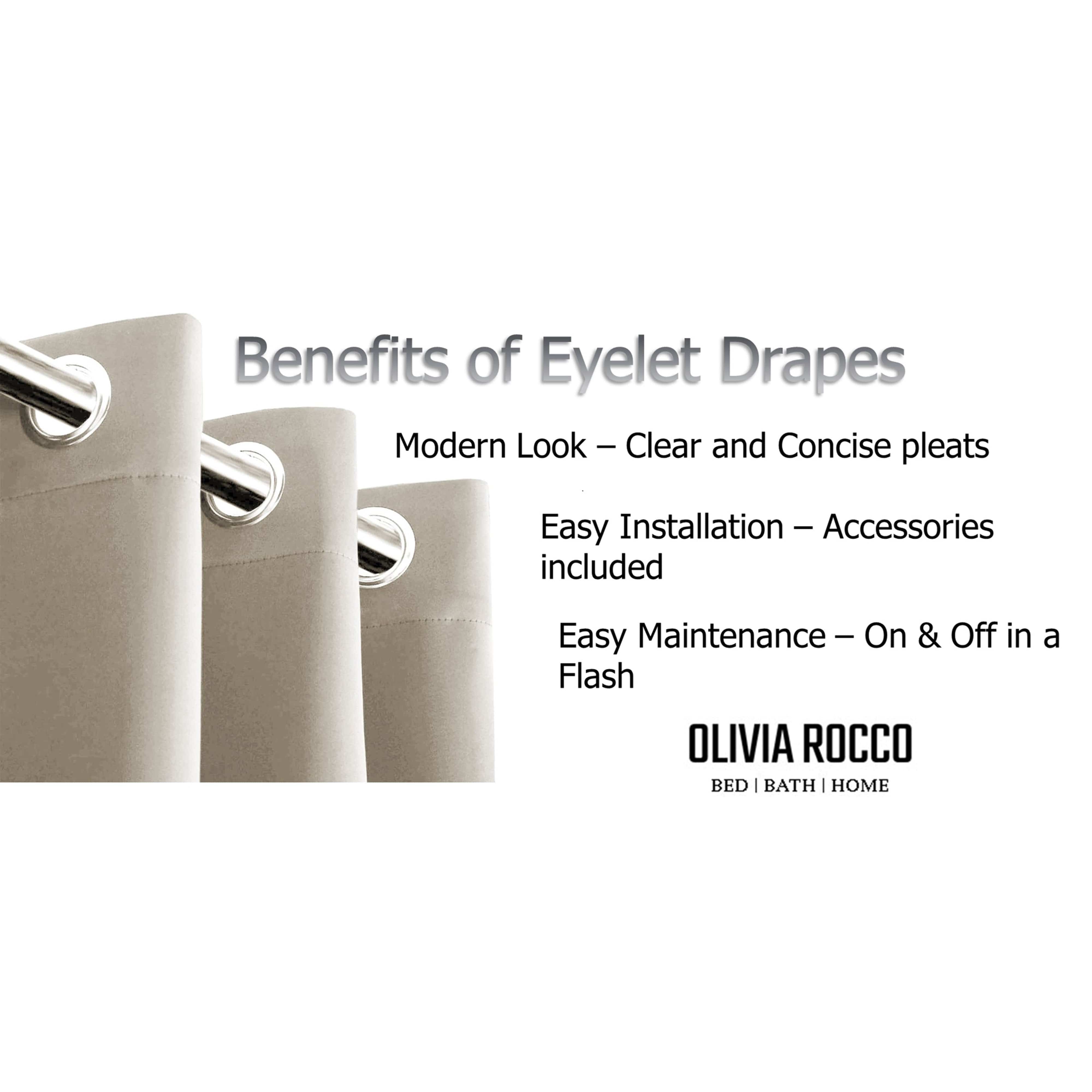 Olivia Rocco Diamante Blackout Eyelet Curtains with Tie Backs, Natural
