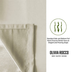 Olivia Rocco Diamante Blackout Eyelet Curtains with Tie Backs, Natural