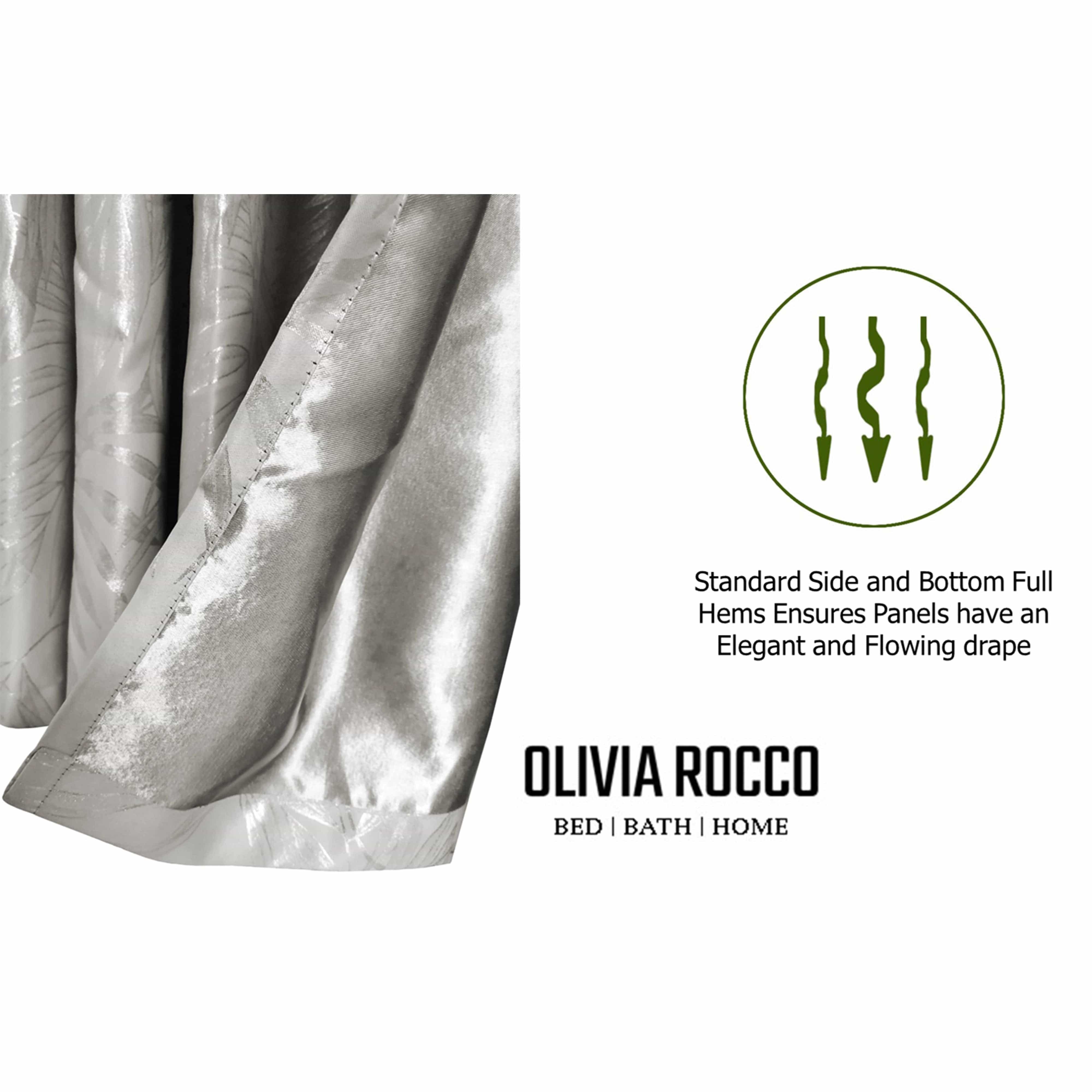 Olivia Rocco Leaf Sparkle Blackout Eyelet Curtains, Natural