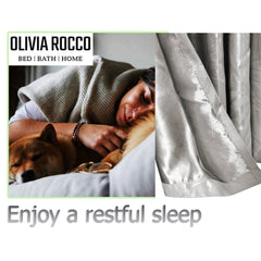 Olivia Rocco Leaf Sparkle Blackout Eyelet Curtains, Natural