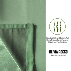Olivia Rocco Diamante Blackout Eyelet Curtains, Tie Backs, Sage Green