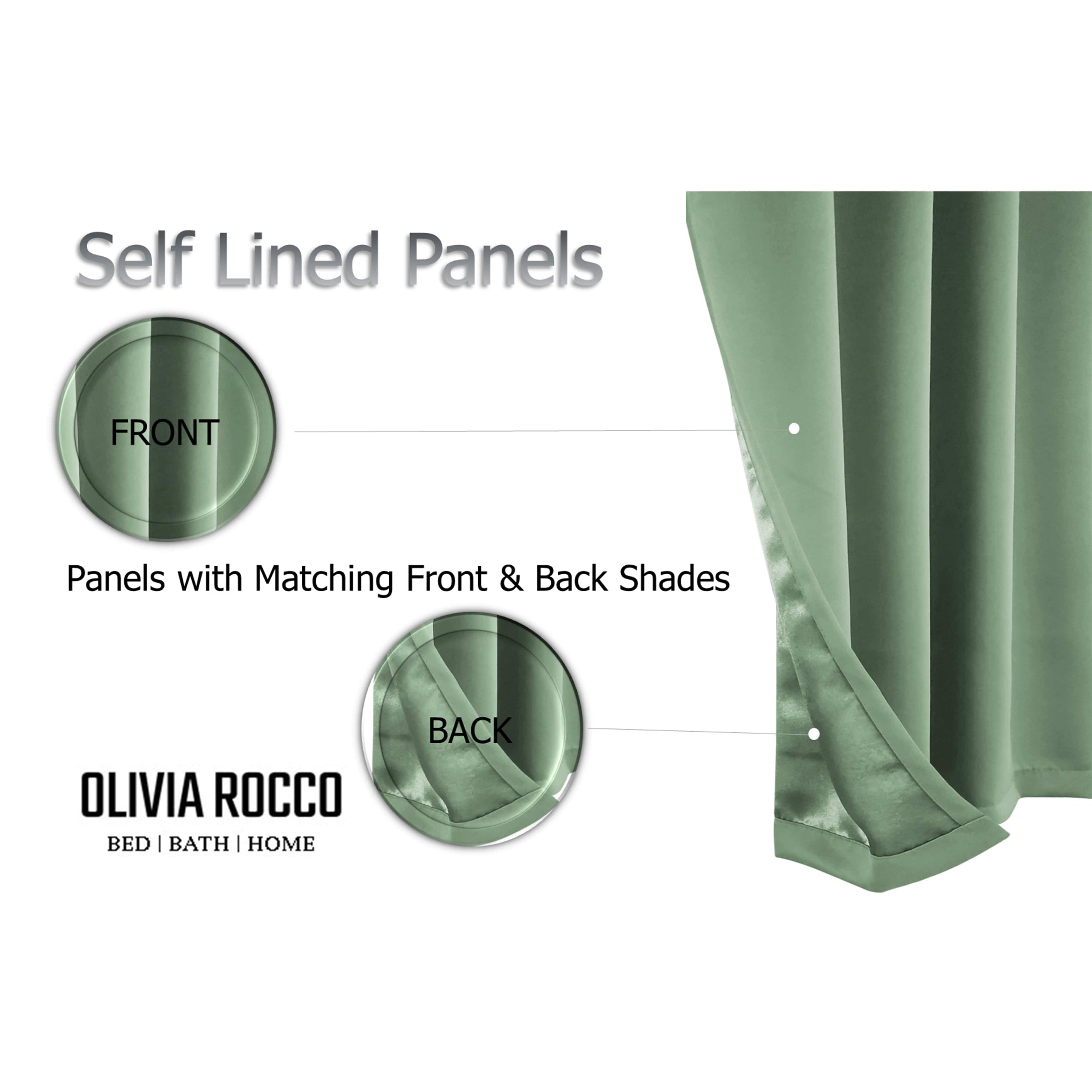 Olivia Rocco Diamante Blackout Eyelet Curtains, Tie Backs, Sage Green