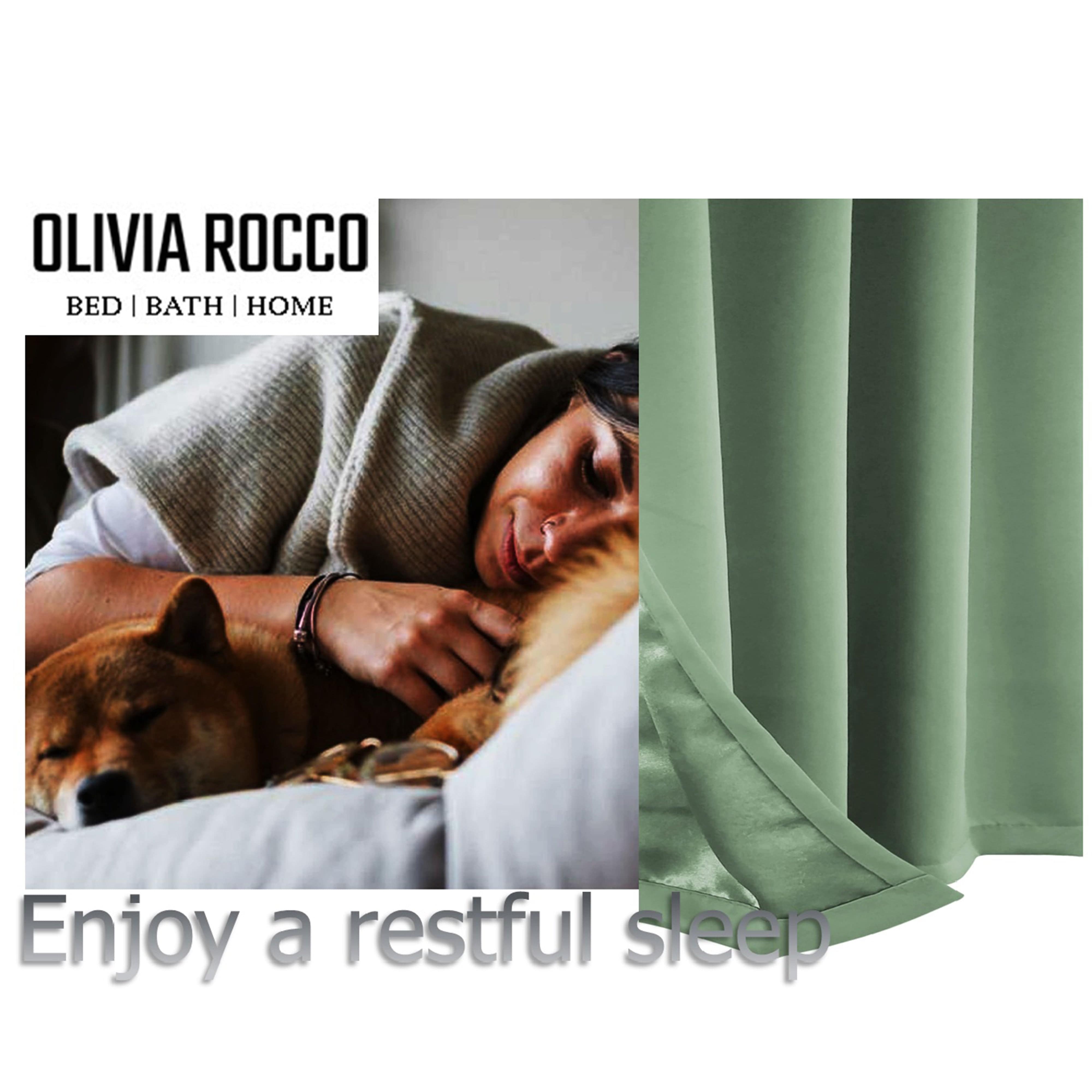 Olivia Rocco Diamante Blackout Eyelet Curtains, Tie Backs, Sage Green