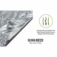 Olivia Rocco Leaf Sparkle Blackout Eyelet Curtains, Silver