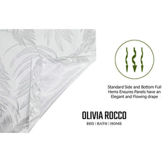 Olivia Rocco Leaf Sparkle Blackout Eyelet Curtains, White