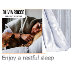 Olivia Rocco Leaf Sparkle Blackout Eyelet Curtains, White