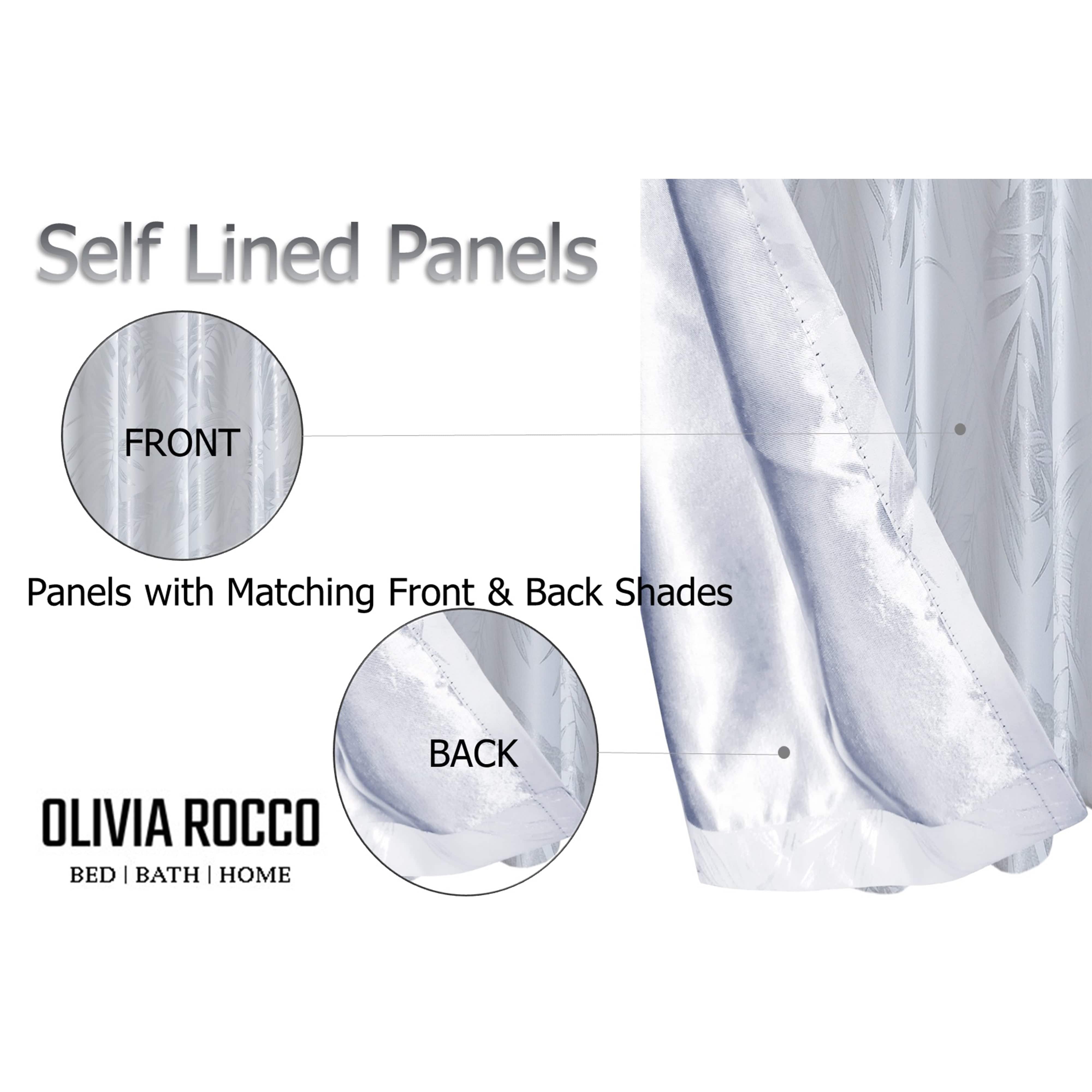 Olivia Rocco Leaf Sparkle Blackout Eyelet Curtains, White