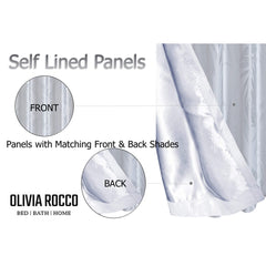 Olivia Rocco Leaf Sparkle Blackout Eyelet Curtains, White