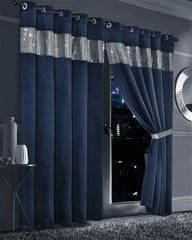 Olivia Rocco Diamante Blackout Eyelet Curtains, Pair with Tiebacks