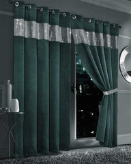 Olivia Rocco Diamante Blackout Eyelet Curtains, Pair with Tiebacks