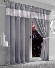 Olivia Rocco Diamante Blackout Eyelet Curtains, Pair with Tiebacks