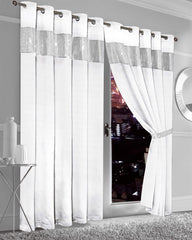 Olivia Rocco Diamante Blackout Eyelet Curtains, Pair with Tiebacks