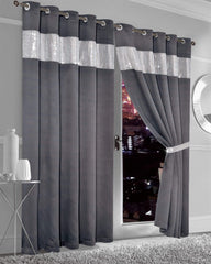 Olivia Rocco Diamante Blackout Eyelet Curtains, Pair with Tiebacks