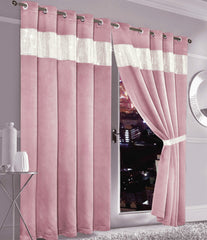 Olivia Rocco Diamante Blackout Eyelet Curtains, Pair with Tiebacks
