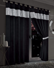 Olivia Rocco Diamante Blackout Eyelet Curtains, Pair with Tiebacks