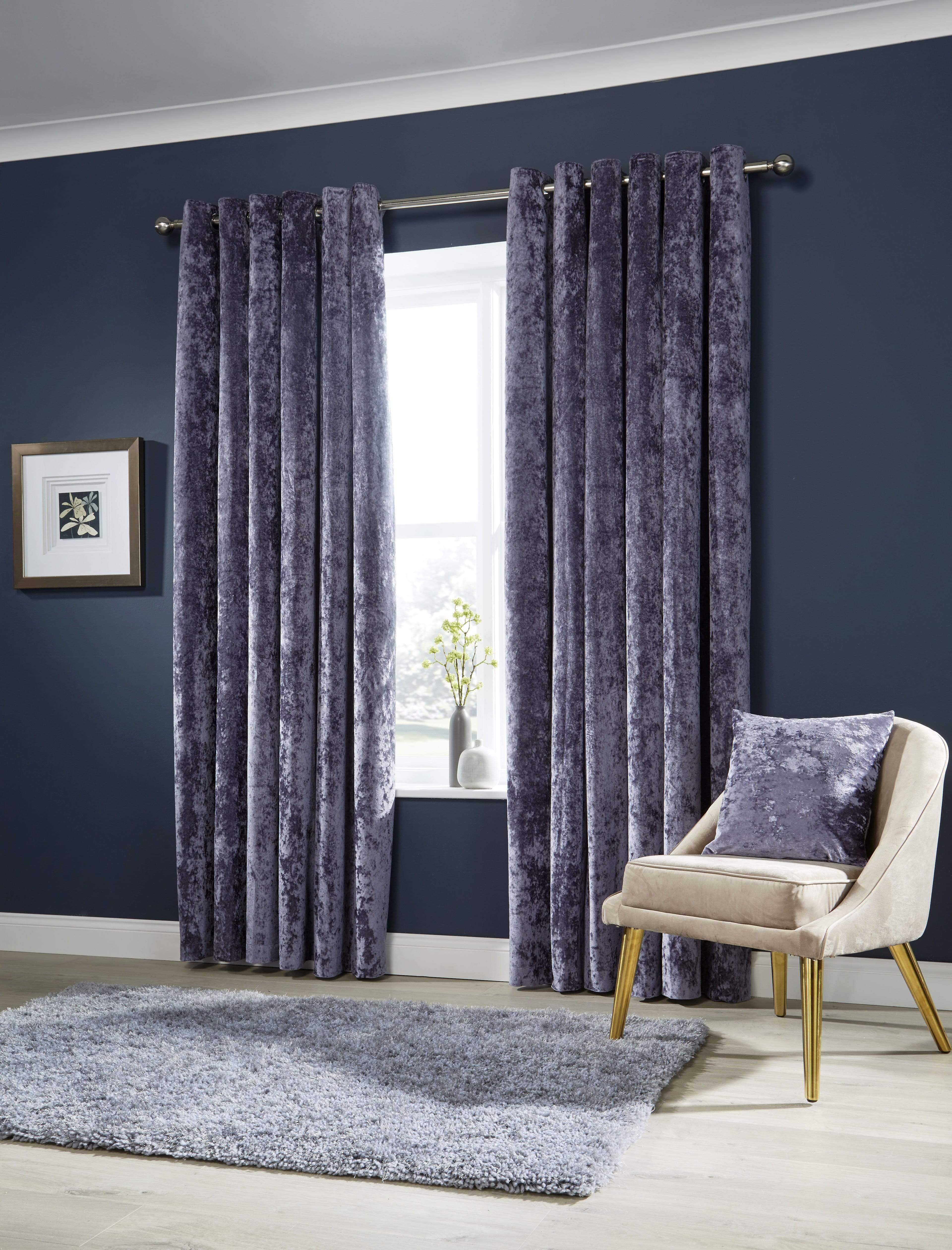 Olivia Rocco Crushed Velvet Eyelet Curtains, Pair with Tiebacks