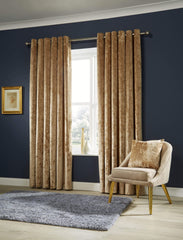 Olivia Rocco Crushed Velvet Eyelet Curtains, Pair with Tiebacks