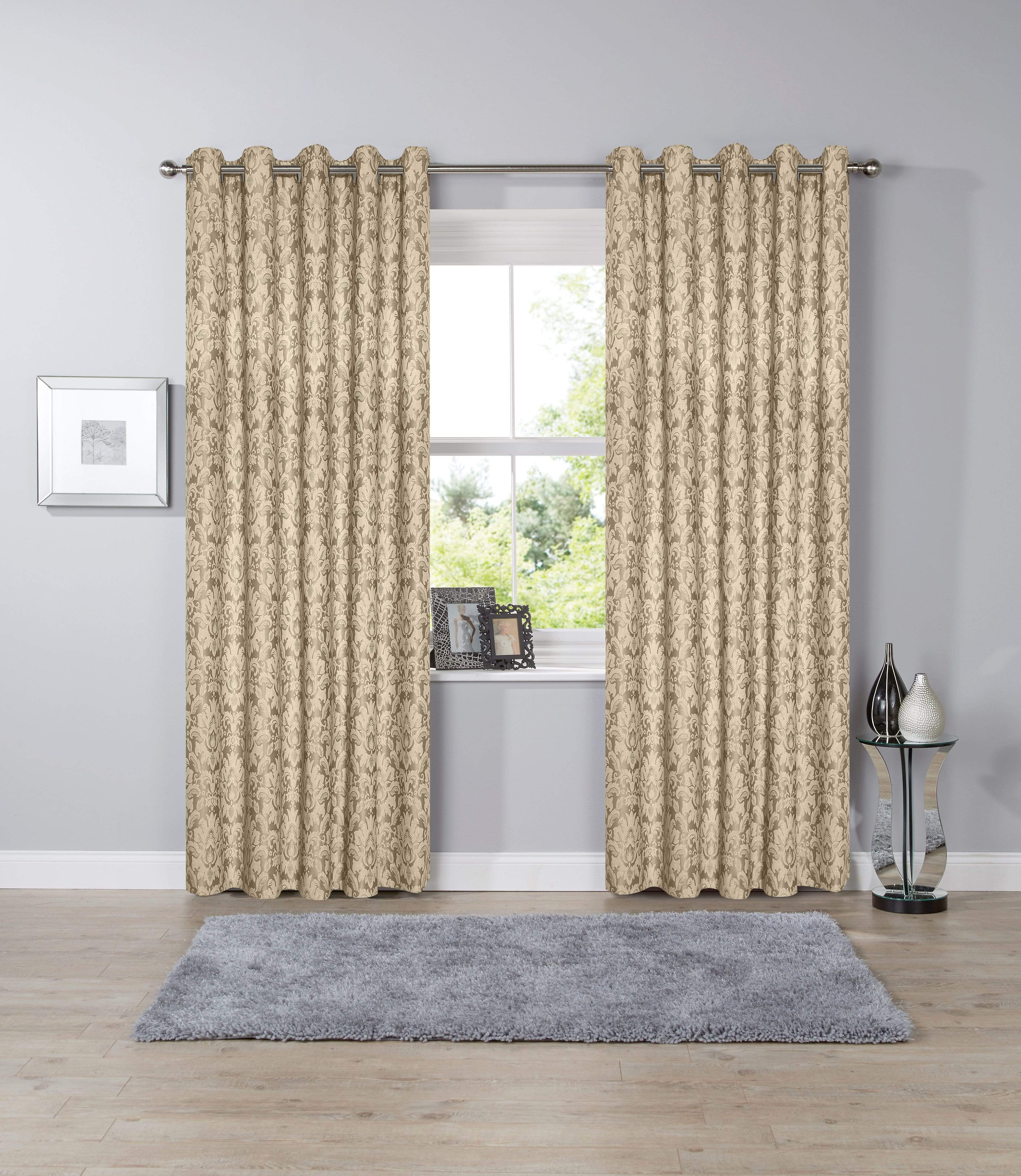 Olivia Rocco Jacquard Eyelet Curtains, Pair, Lined, Cotton Blend