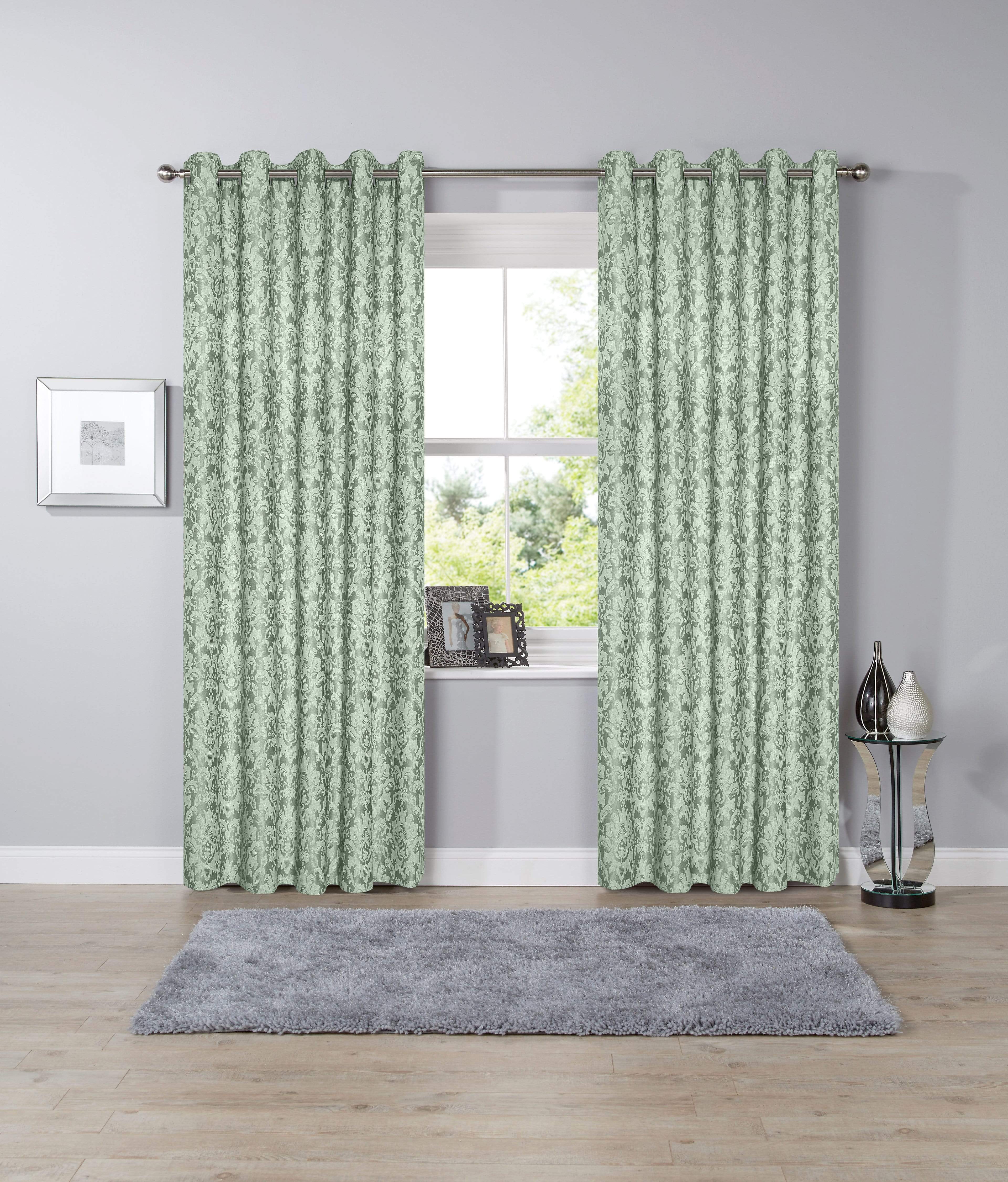 Olivia Rocco Jacquard Eyelet Curtains, Pair, Lined, Cotton Blend