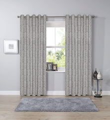 Olivia Rocco Jacquard Eyelet Curtains, Pair, Lined, Cotton Blend