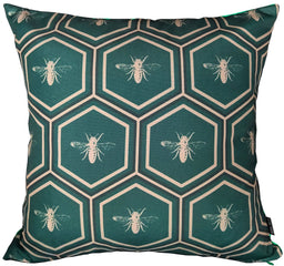 Olivia Rocco Emerald Bees Water-Resistant Cushion Covers, 43 x 43 cm