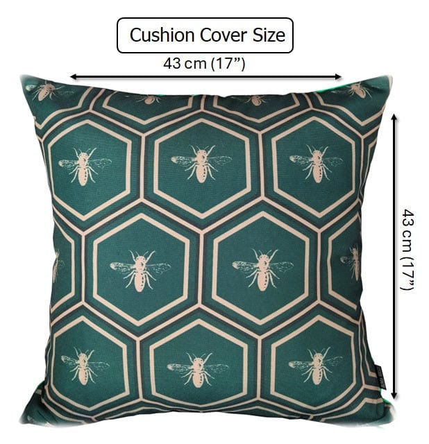 Olivia Rocco Emerald Bees Water-Resistant Cushion Covers, 43 x 43 cm