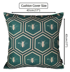 Olivia Rocco Emerald Bees Water-Resistant Cushion Covers, 43 x 43 cm