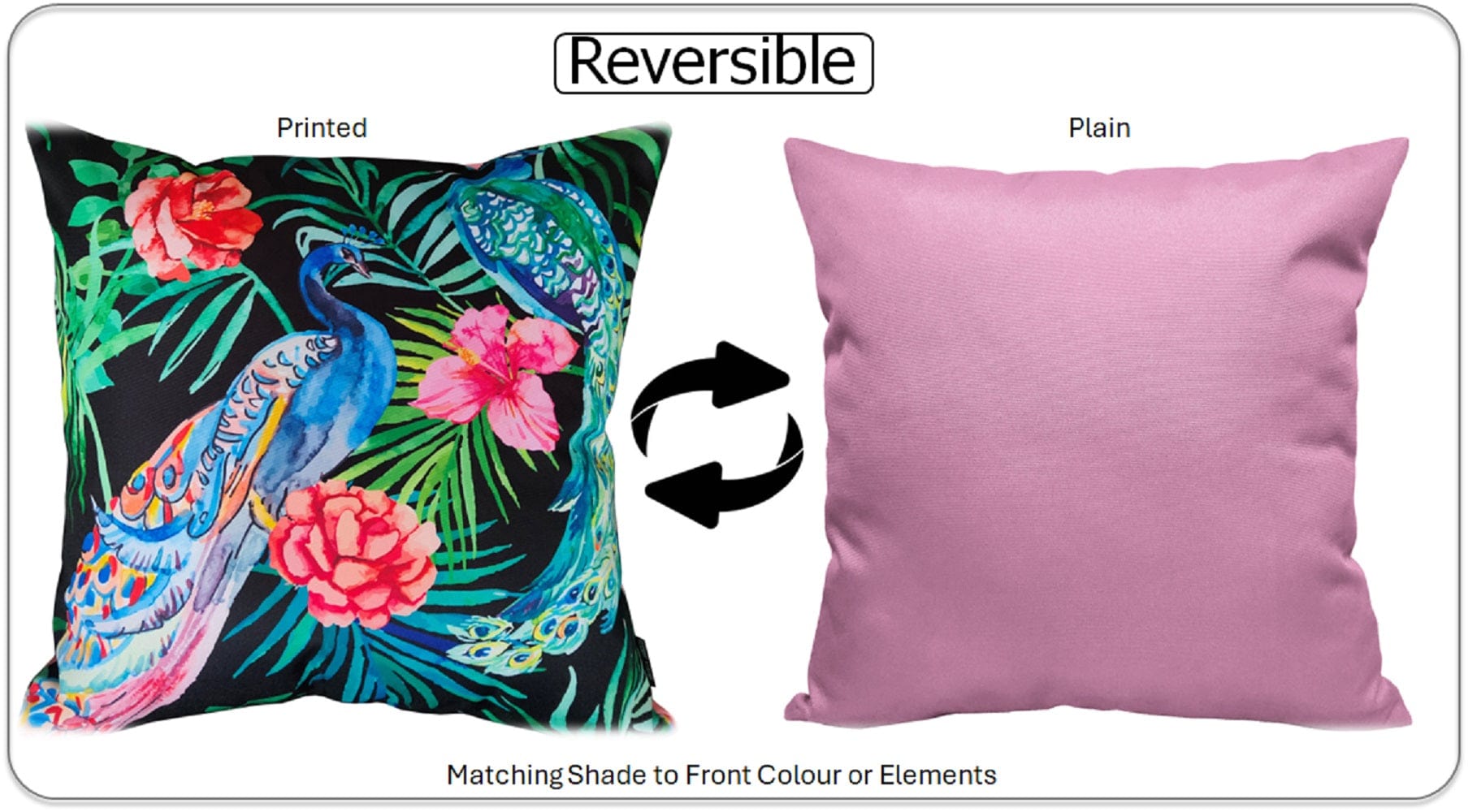 Olivia Rocco Peacock Water-Resistant Cushion Covers, 43 x 43 cm