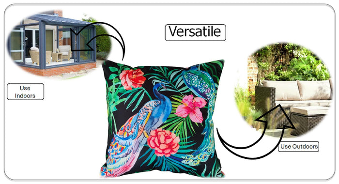 Olivia Rocco Peacock Water-Resistant Cushion Covers, 43 x 43 cm, image 2