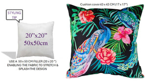 Olivia Rocco Peacock Water-Resistant Cushion Covers, 43 x 43 cm