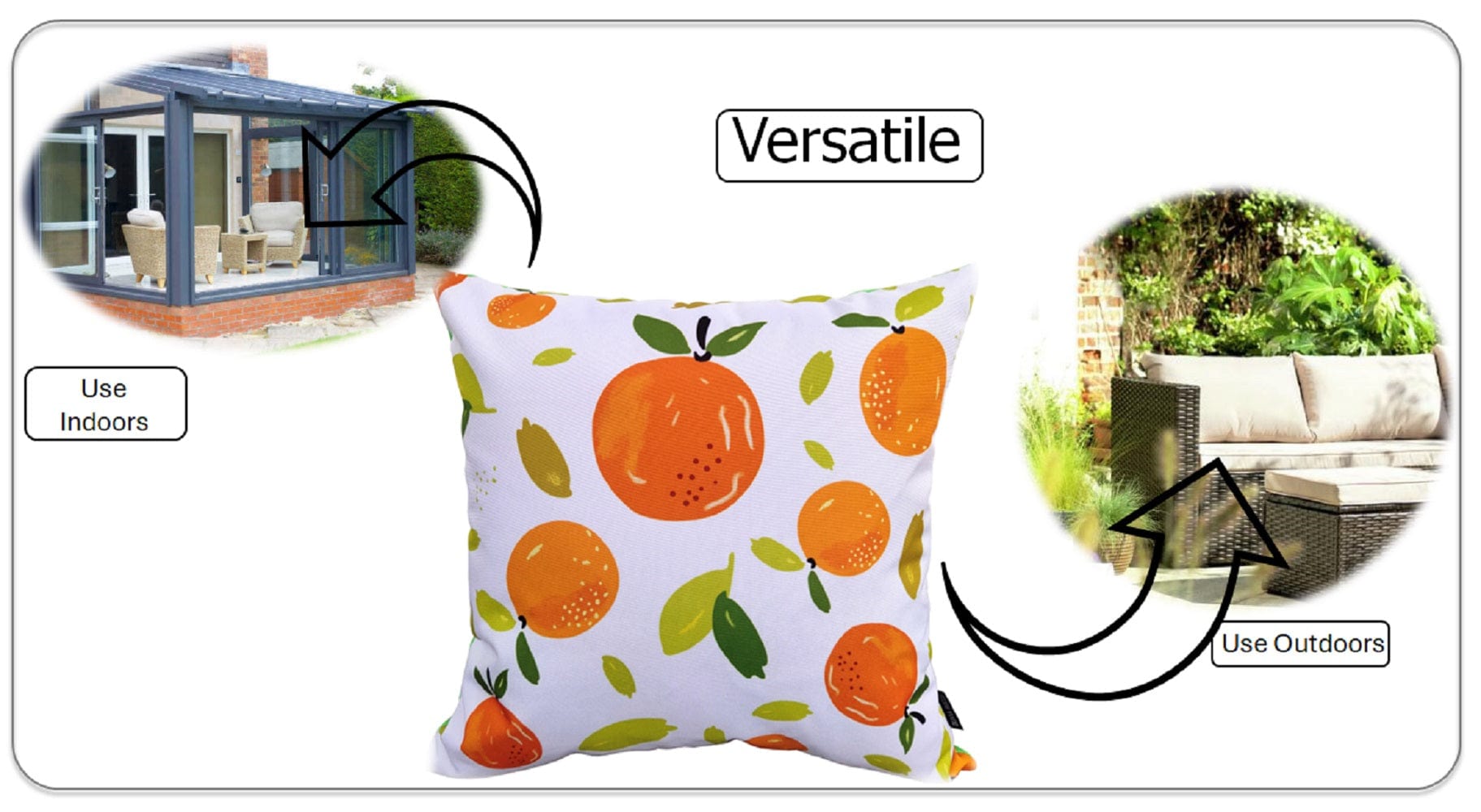 Olivia Rocco Summer Fruits Water-Resistant Cushion Covers, 43 x 43 cm