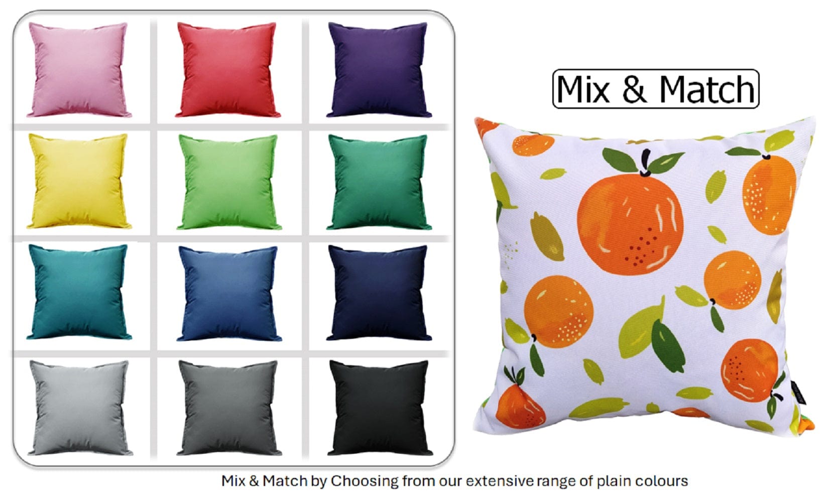 Olivia Rocco Summer Fruits Water-Resistant Cushion Covers, 43 x 43 cm