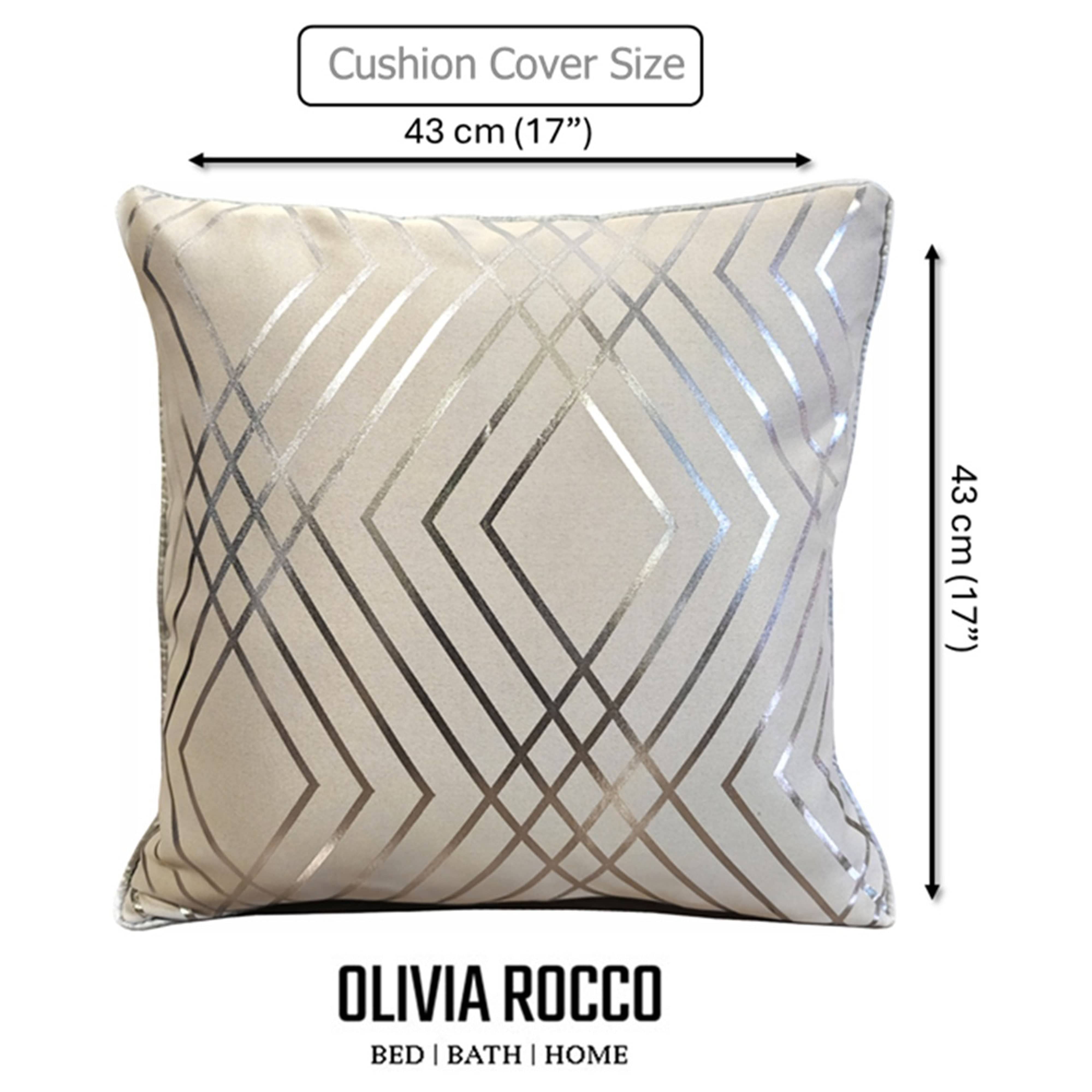 Olivia Rocco Geo Sparkle Cushion Covers, Pack of 2, Natural, 43cm