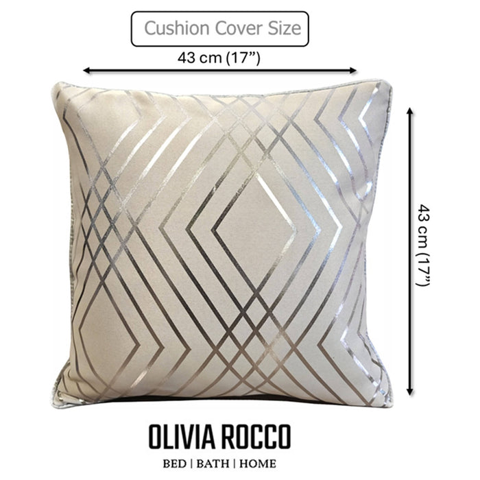Olivia Rocco Geo Sparkle Cushion Covers, Pack of 2, Natural, 43cm, image 2