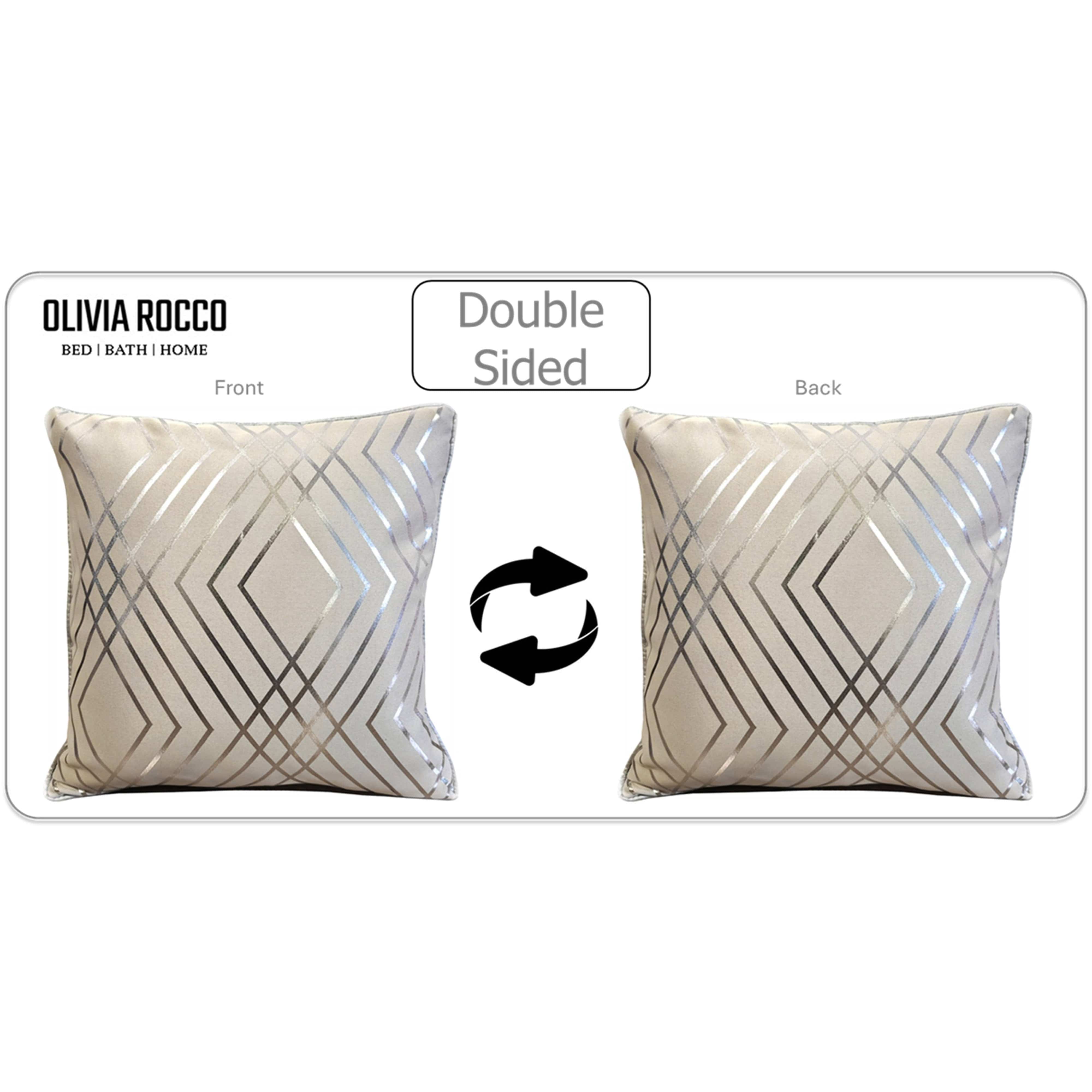 Olivia Rocco Geo Sparkle Cushion Covers, Pack of 2, Natural, 43cm