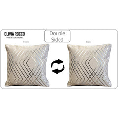 Olivia Rocco Geo Sparkle Cushion Covers, Pack of 2, Natural, 43cm