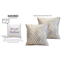 Olivia Rocco Geo Sparkle Cushion Covers, Pack of 2, Natural, 43cm