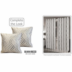 Olivia Rocco Geo Sparkle Cushion Covers, Pack of 2, Natural, 43cm