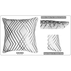 Olivia Rocco Geo Sparkle Cushion Covers, Pack of 2, White, 43cm