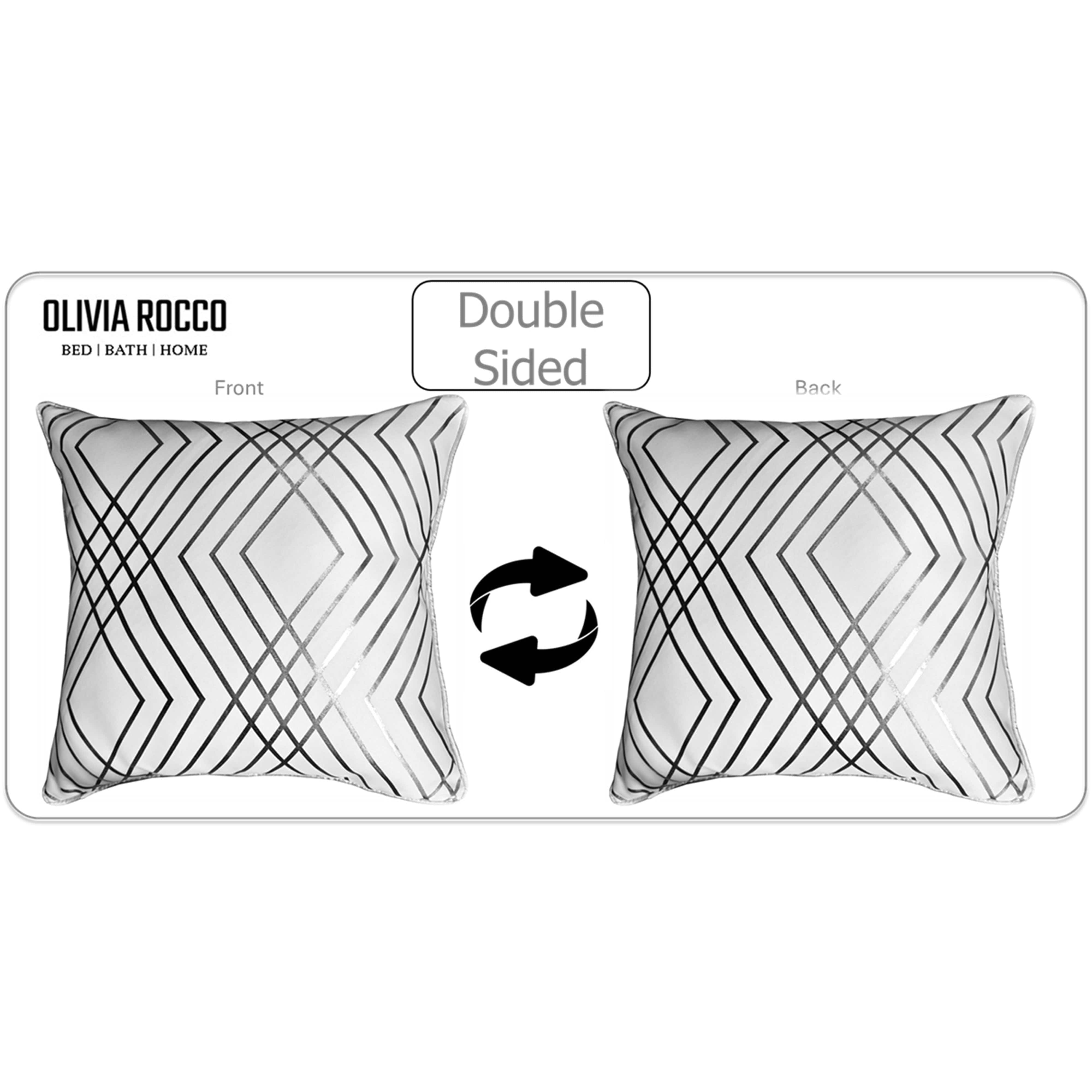 Olivia Rocco Geo Sparkle Cushion Covers, Pack of 2, White, 43cm