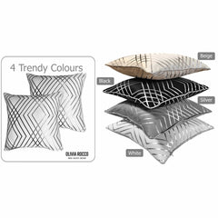 Olivia Rocco Geo Sparkle Cushion Covers, Pack of 2, White, 43cm