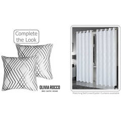 Olivia Rocco Geo Sparkle Cushion Covers, Pack of 2, White, 43cm