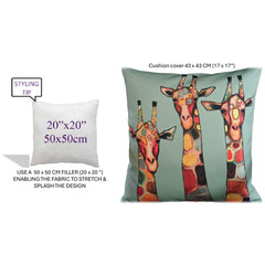 Olivia Rocco Giraffe Water-Resistant Cushion Covers, 43 x 43 cm