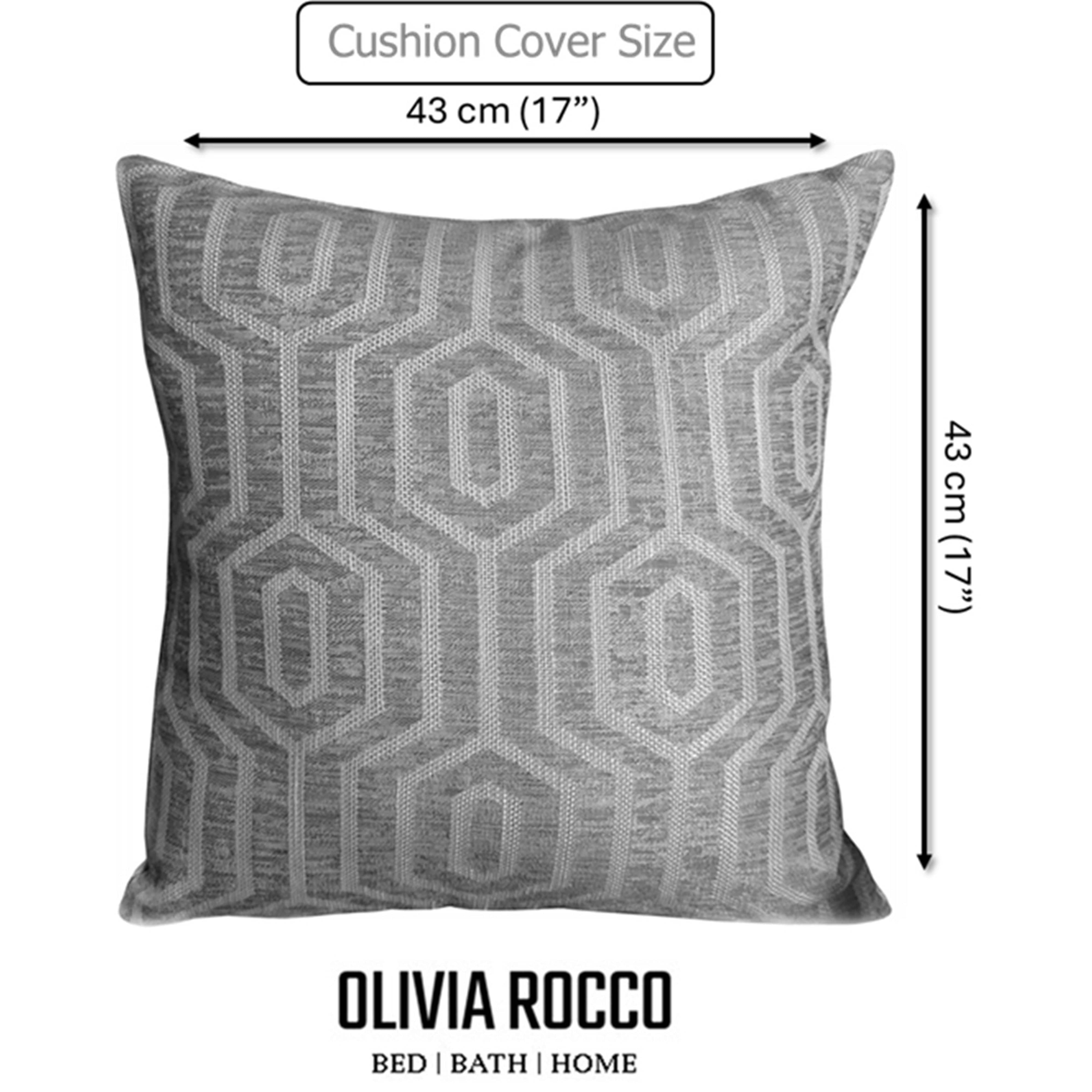 Olivia Rocco Paris Cushion Covers, Pack of 2, Grey, 43 x 43 cm