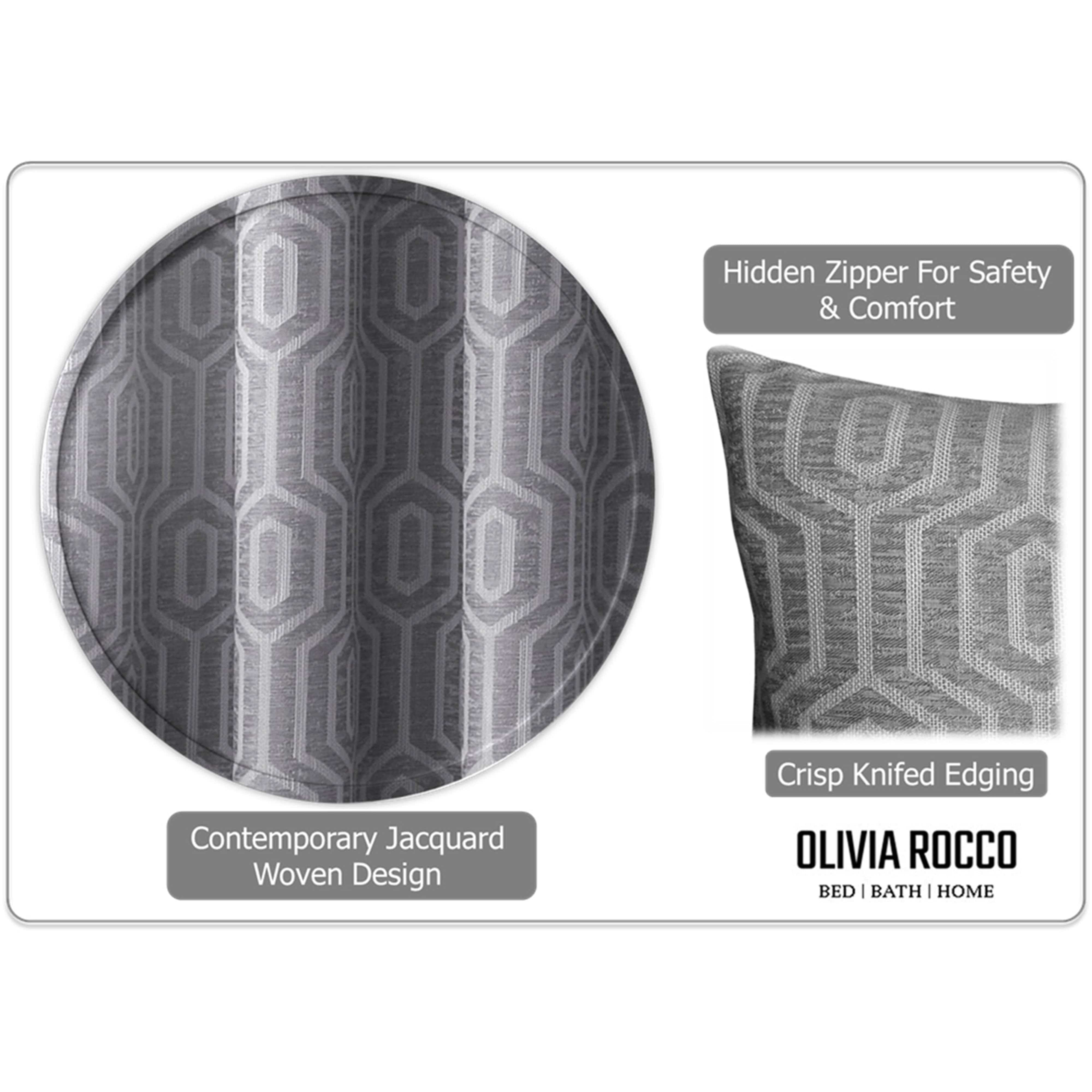 Olivia Rocco Paris Cushion Covers, Pack of 2, Grey, 43 x 43 cm