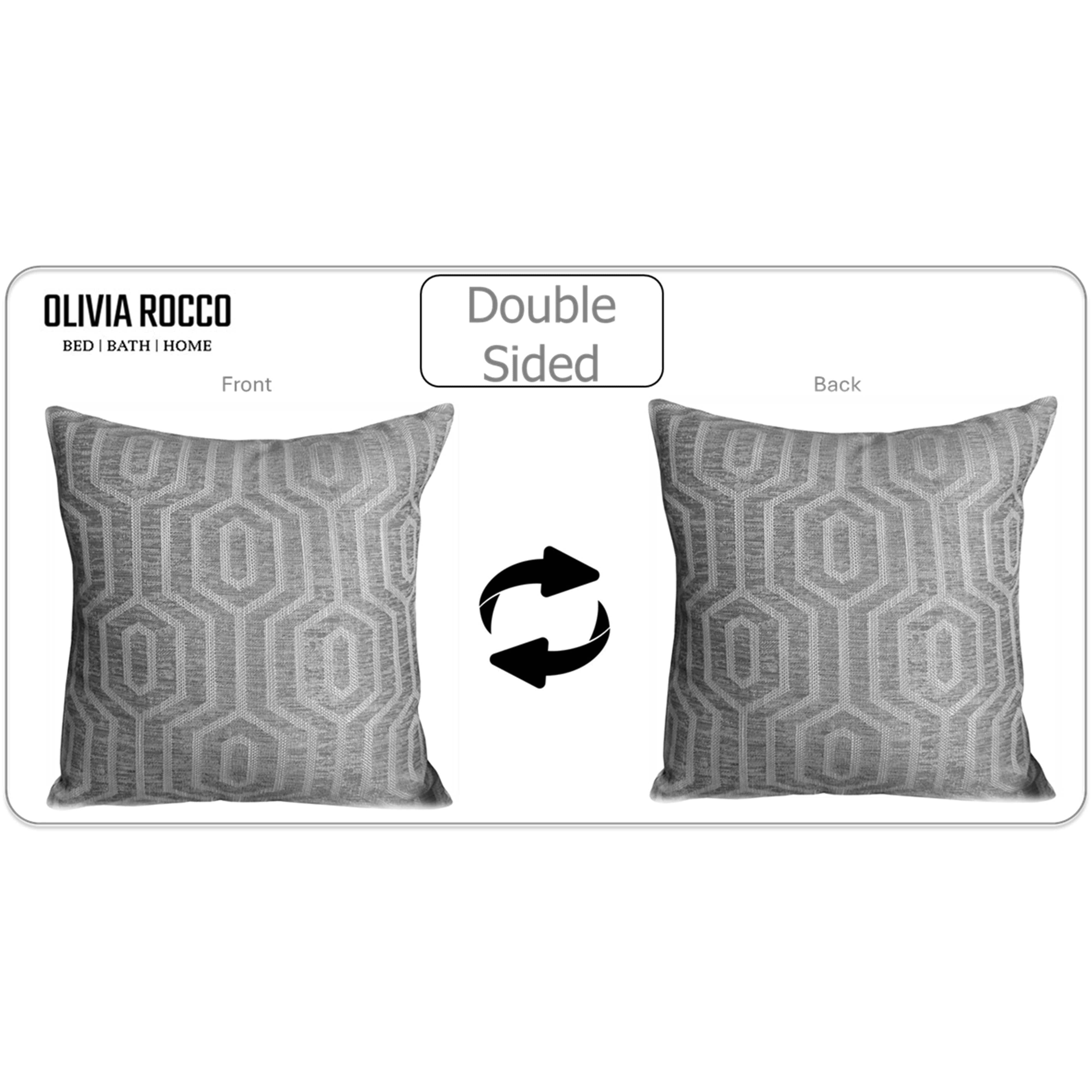 Olivia Rocco Paris Cushion Covers, Pack of 2, Grey, 43 x 43 cm